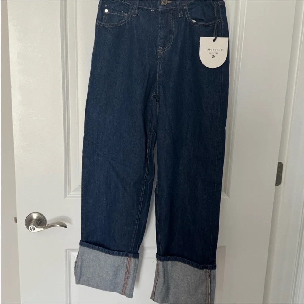 Women's High-Rise Straight Leg Wide Cuff Jeans - kate spade new york